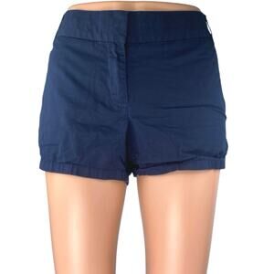 J.Crew Women's Blue Mid Rise Pockets Zip Straight Leg Slim Mini Chino Shorts 6